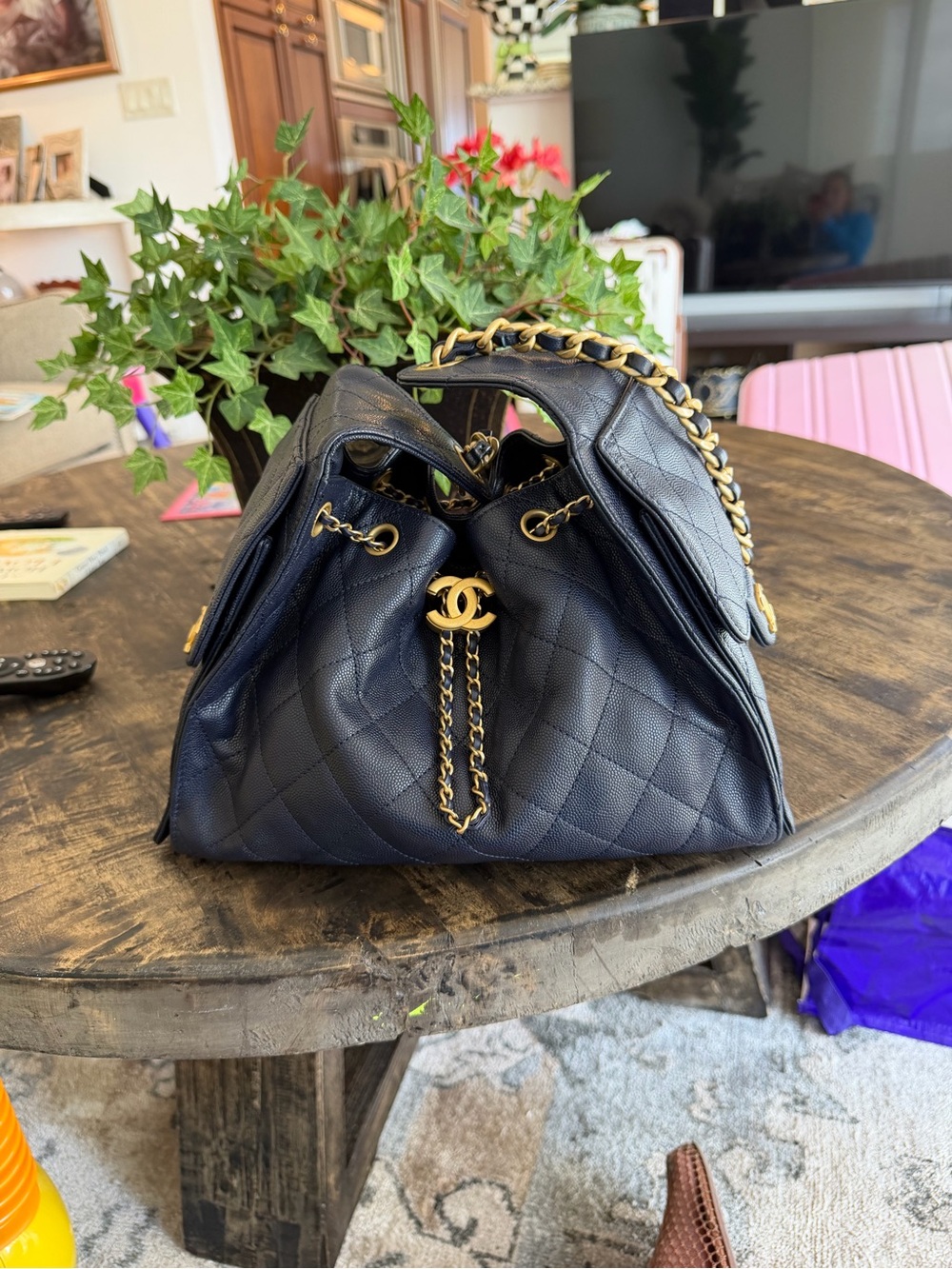 Chanel 25 Small Navy Quilted Leather